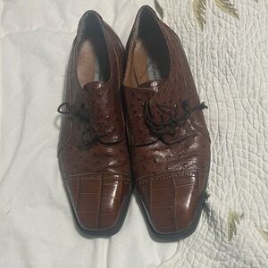 Stacy Adams Brown Textured Oxfords